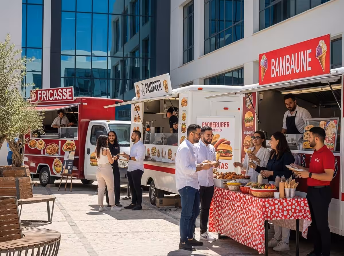 idées innovantes pour repas d'entreprise avec food trucks à Nabeul
