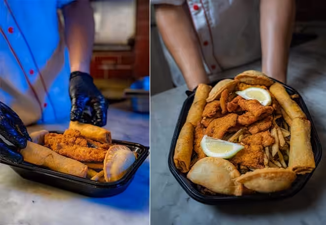 Traiteur Repas Med présentant un plateau de plats méditerranéens