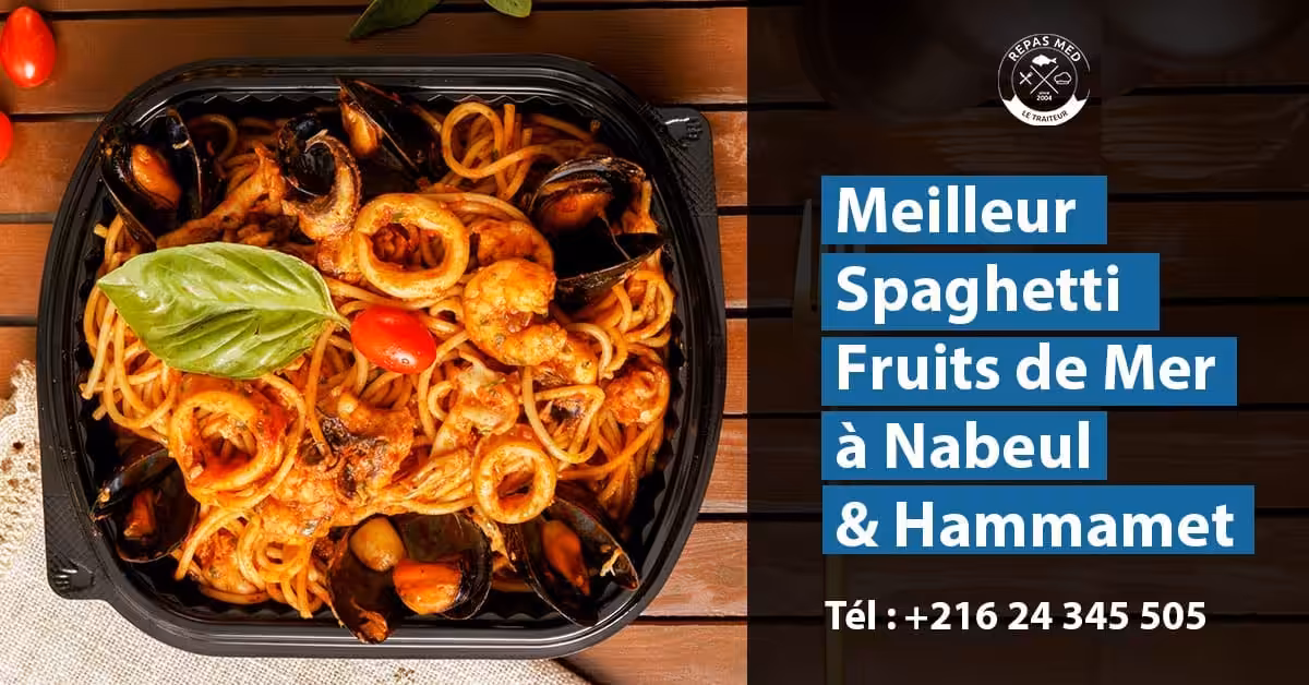 Meilleur plat spaghetti fruits de mer à nabeul et hammamet
